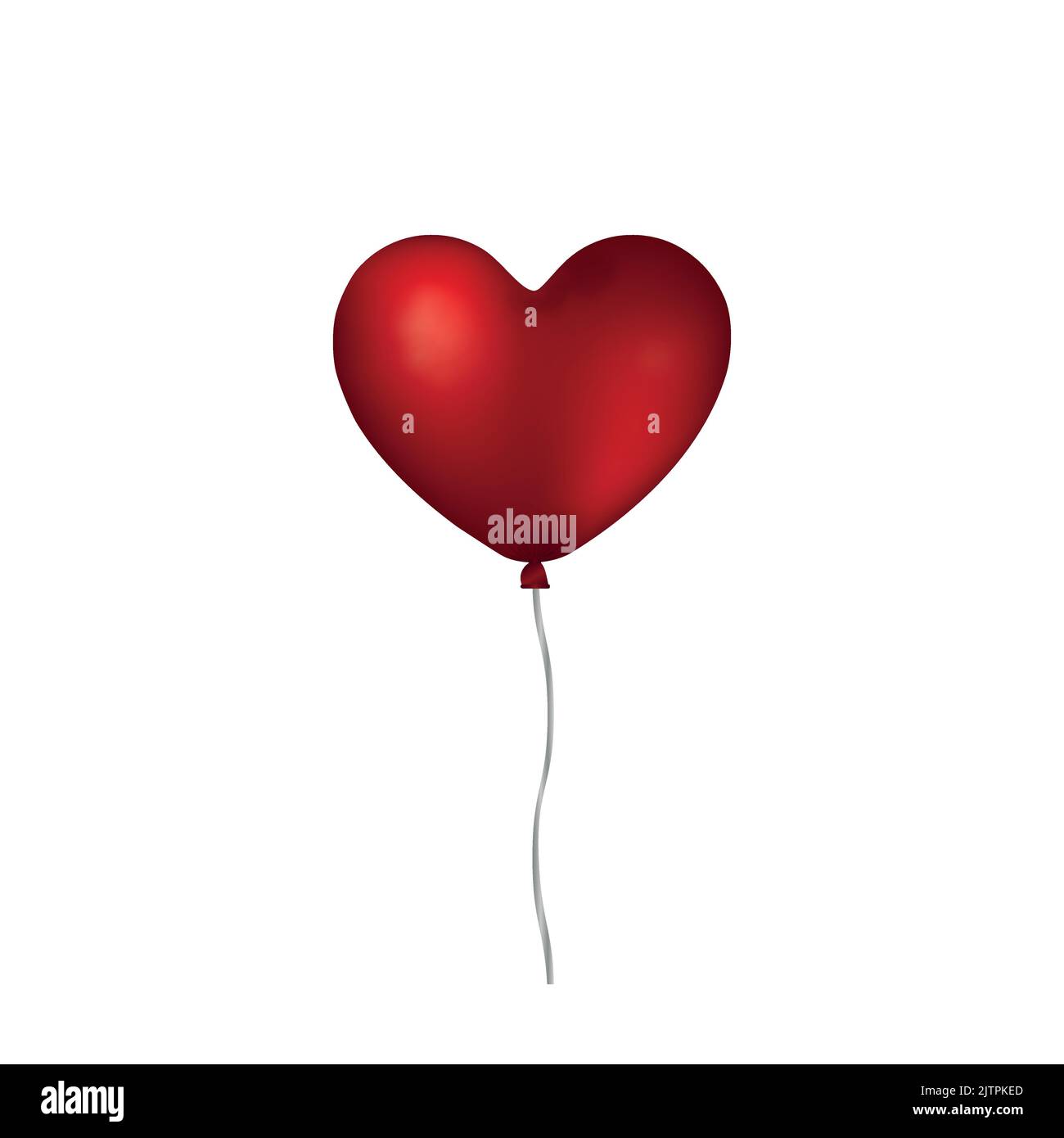 Ruby red realistic heart shaped helium balloon isolated on white ...