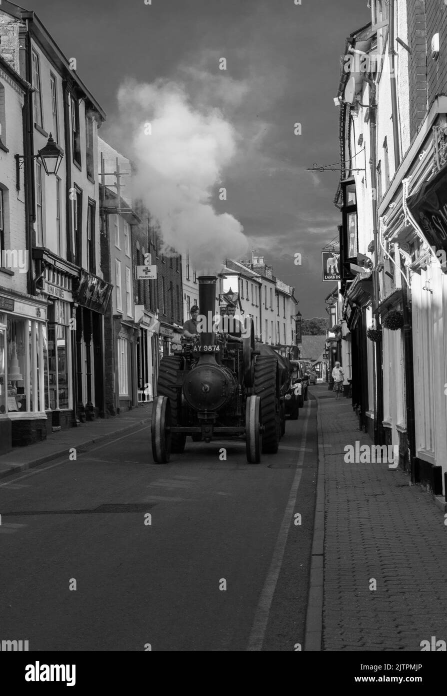 The last surviving Gibbons & Robinsons general purpose 7HP engine, No959 steaming along the high st of Kington Herefordshire UK. August 2022 Stock Photo