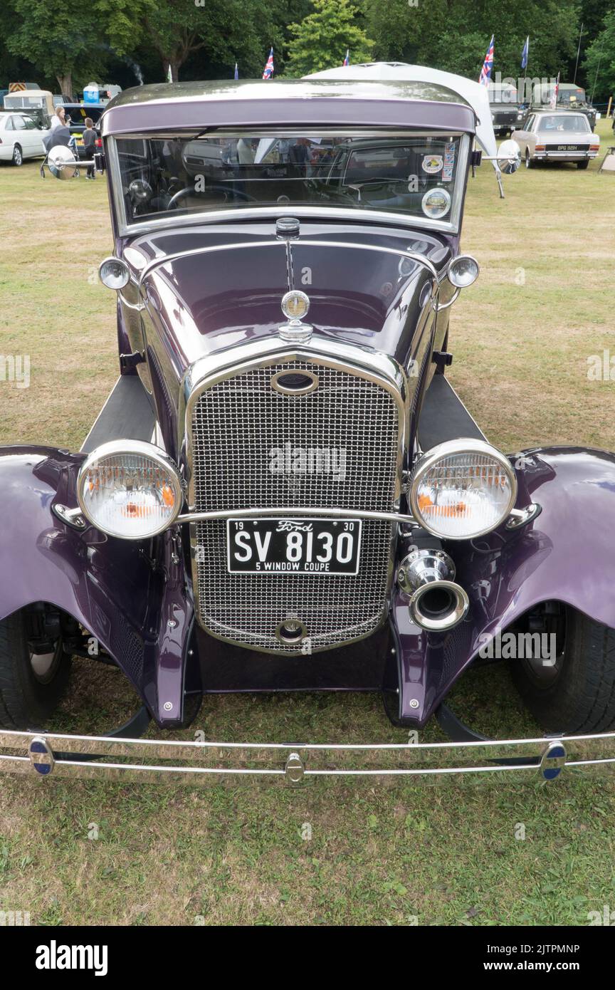 1930 Ford 5 window coup, Kington Vintage Show, Herefordshire England UK. August 2022. Stock Photo
