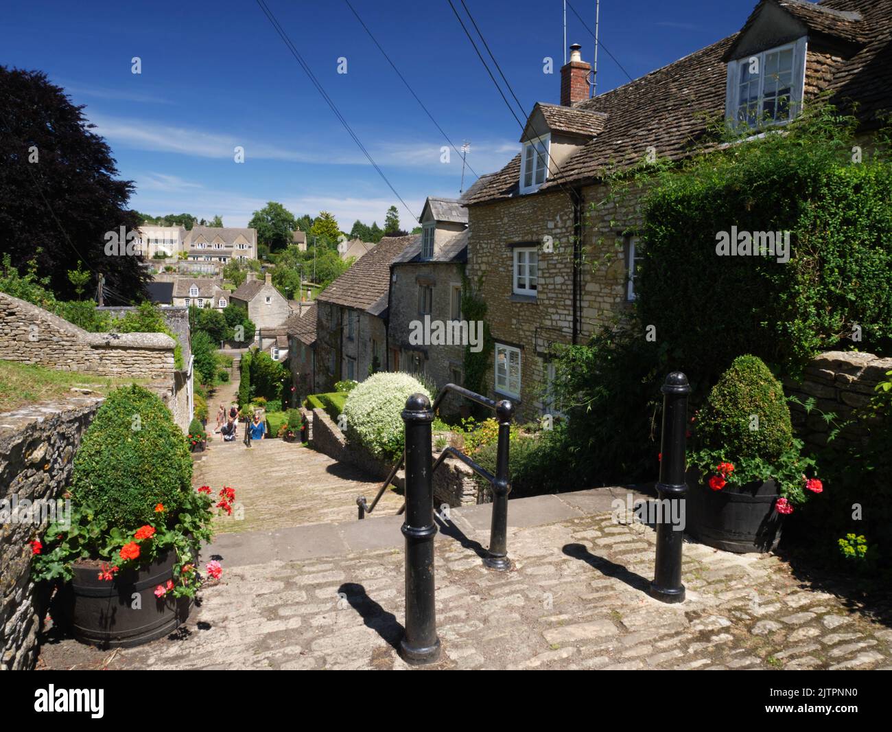 View from Chipping Steps, Tetbury, Gloucestershire. Stock Photo