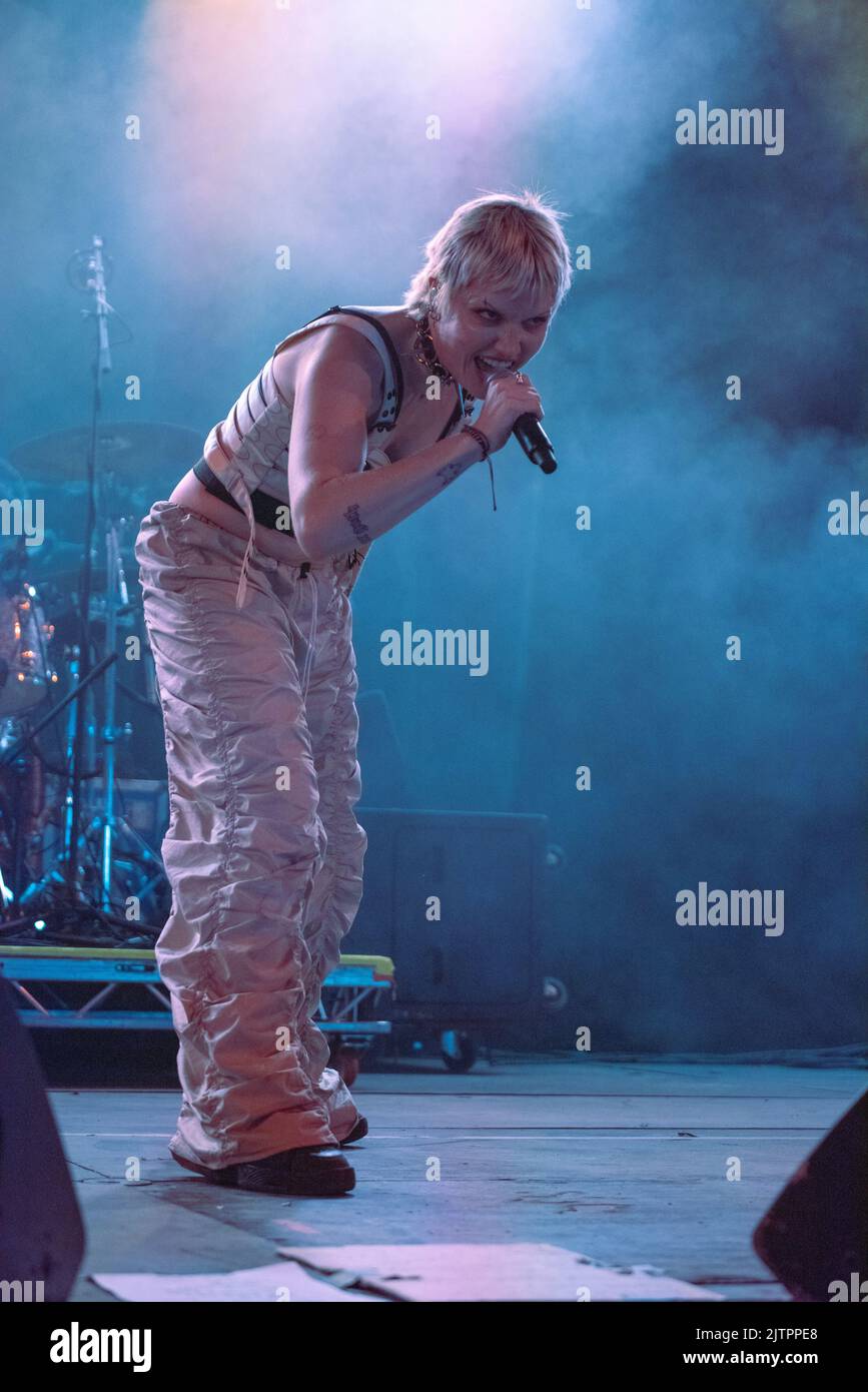 Cassyette plays at Leeds Festival on Sunday 28th August 2022, playing the Festival Republic Stage which is presented by IHG hotels and resorts Stock Photo