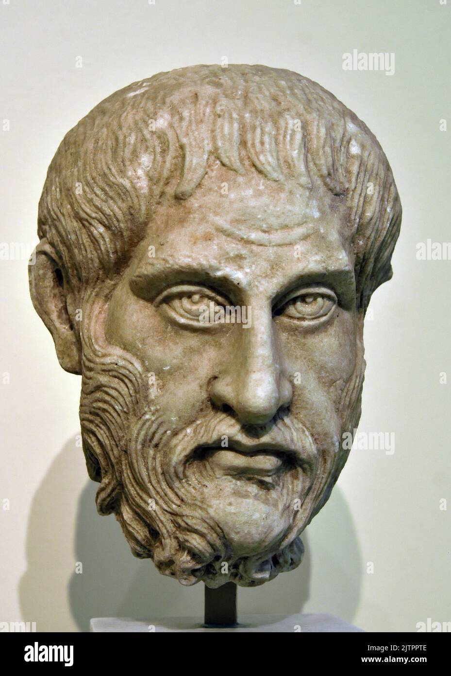 Philosopher, Found in Sanctuary of Asklepios, Epidauros, Philosopher, bust 270-208 AD,National Archaeological Museum in Athens. Pentelic Marble Stock Photo