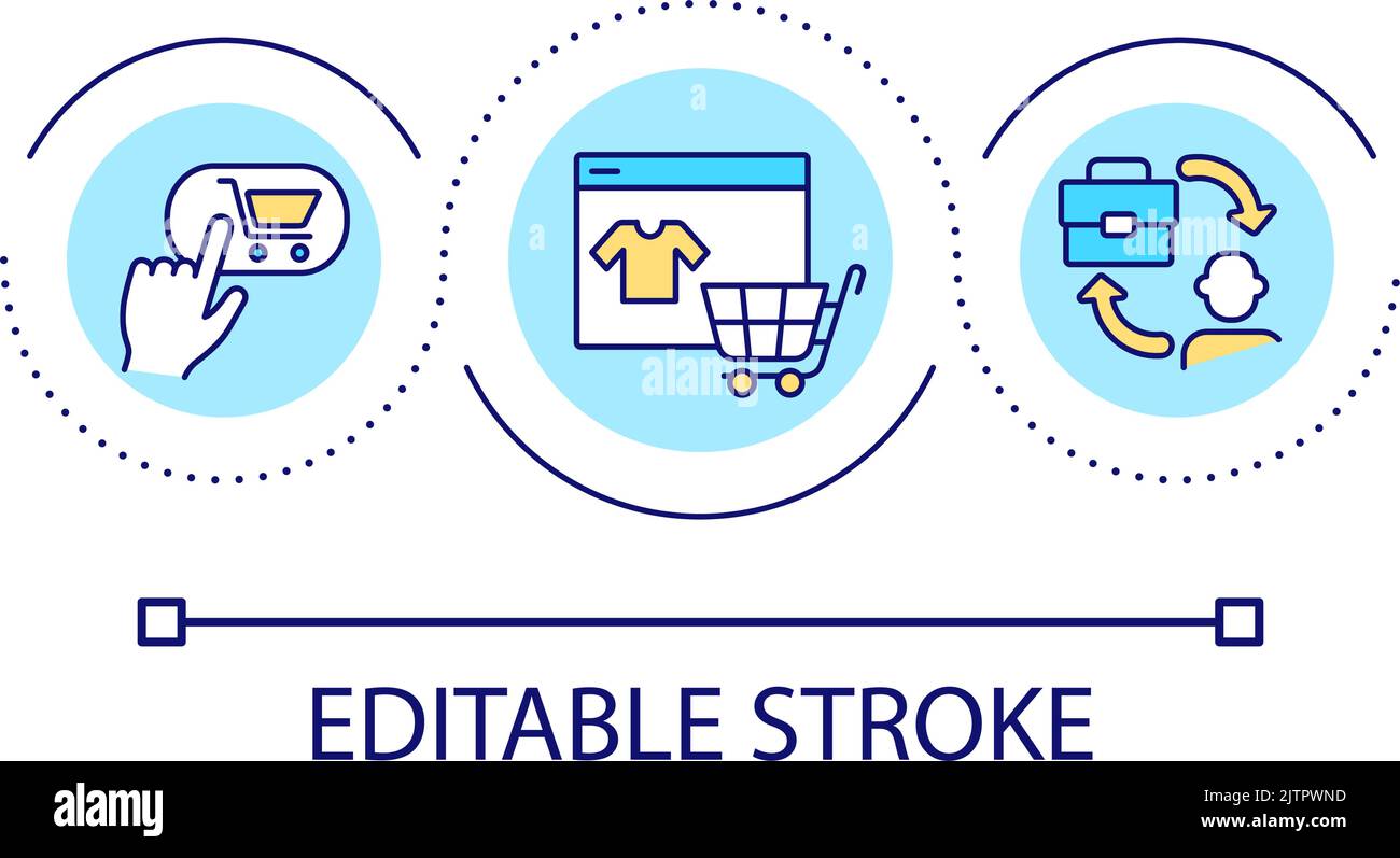 Online shopping loop concept icon Stock Vector