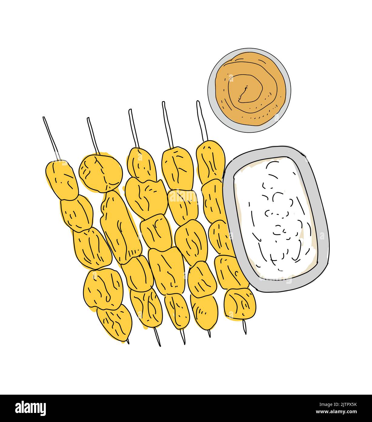 Mussels Design Fried mussels hand drawn vector design. Fast food menu design elements ...