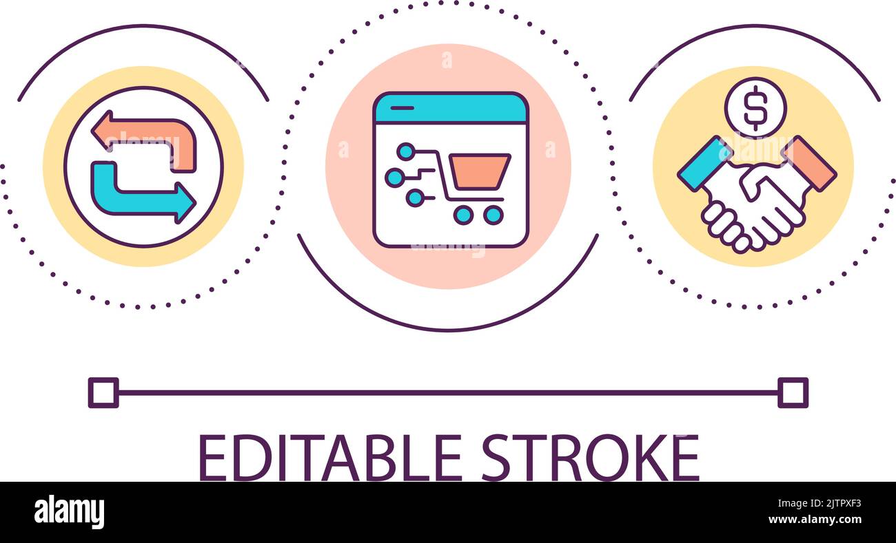 Make deal online loop concept icon Stock Vector