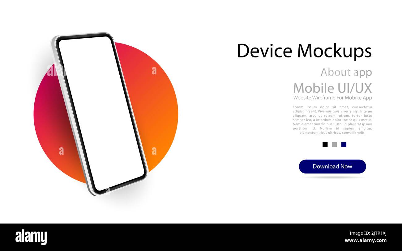 Vector realistic smartphone mockup. Smartphone frame with blank display ...