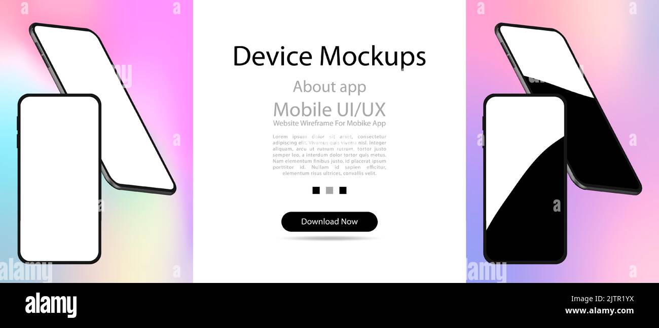 Vector realistic smartphone mockup. Smartphone frame with blank display ...