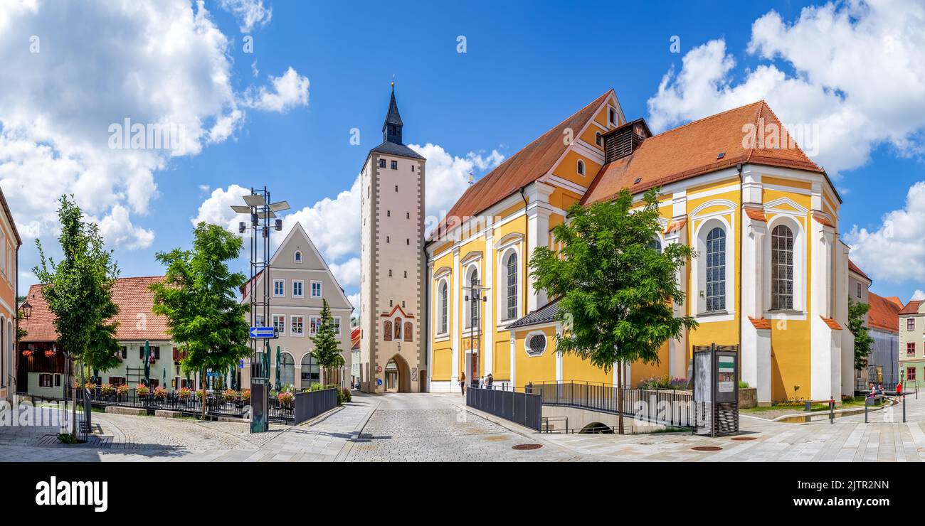 Church and Lower Gate in Mindelheim, Bavaria, Germany Stock Photo Alamy