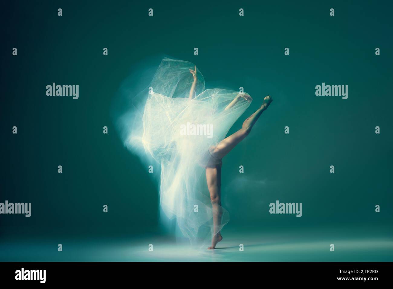 Light weightless gait of ballerina similar to smooth movement of a