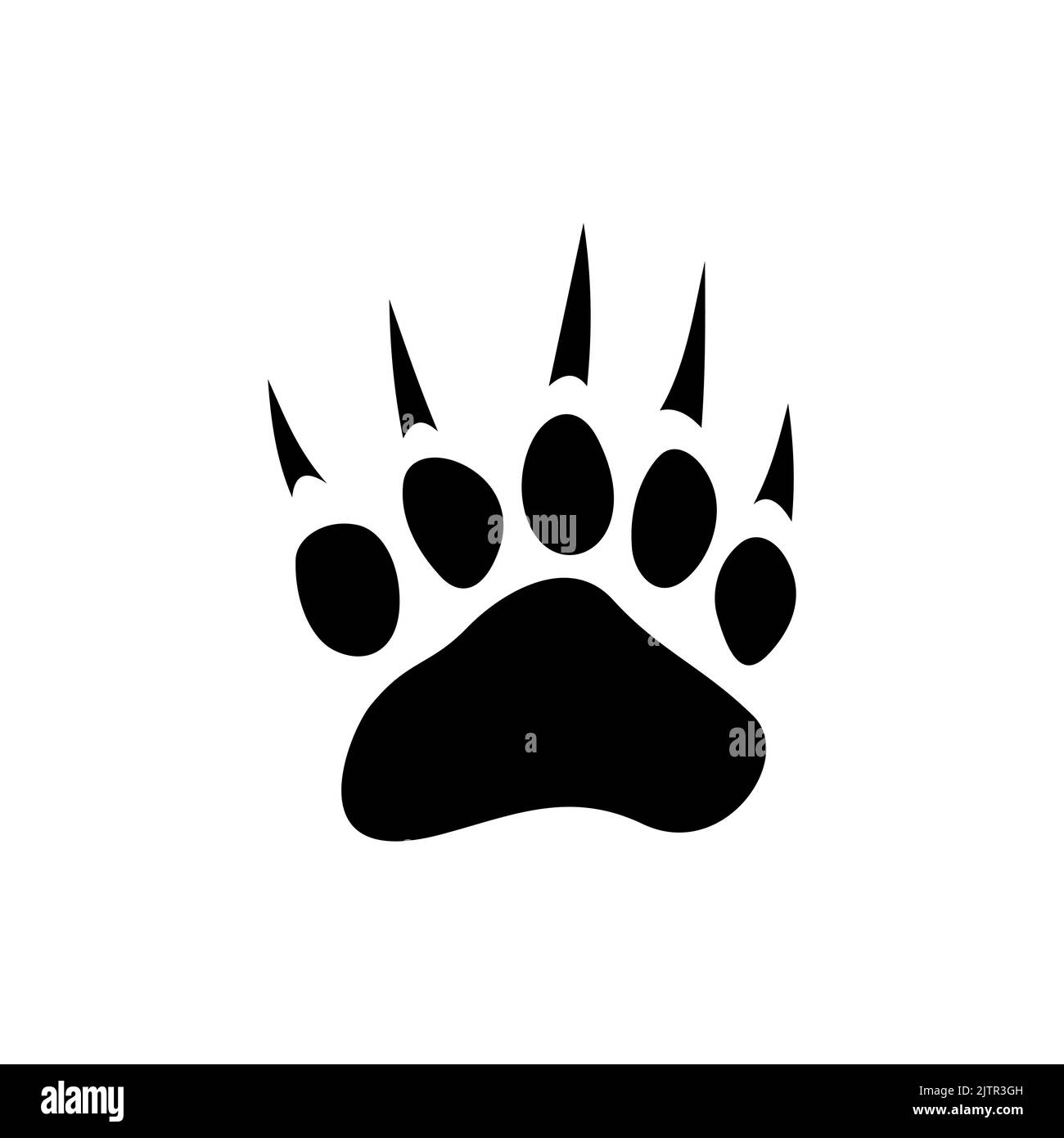 Stoat, ermine or raccoon animal footprints isolated black silhouette icon. Vector carnivore step trace, footprint mark mascot. Forest animal paw print, burglar footprint, northern racoon mark in mud Stock Vector