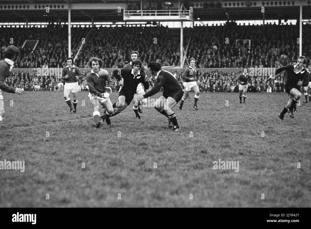 Llanelli RFC vs New Zealand All Blacks (31/10/72) - action photo Stock Photo