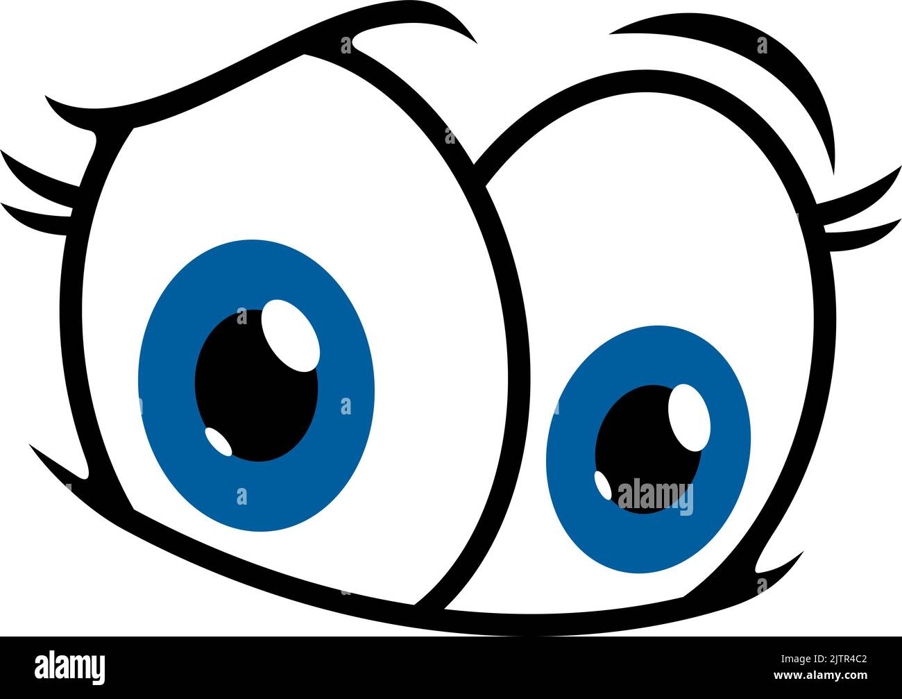 Eyes face smile, cartoon character and comic emoticon vector icon