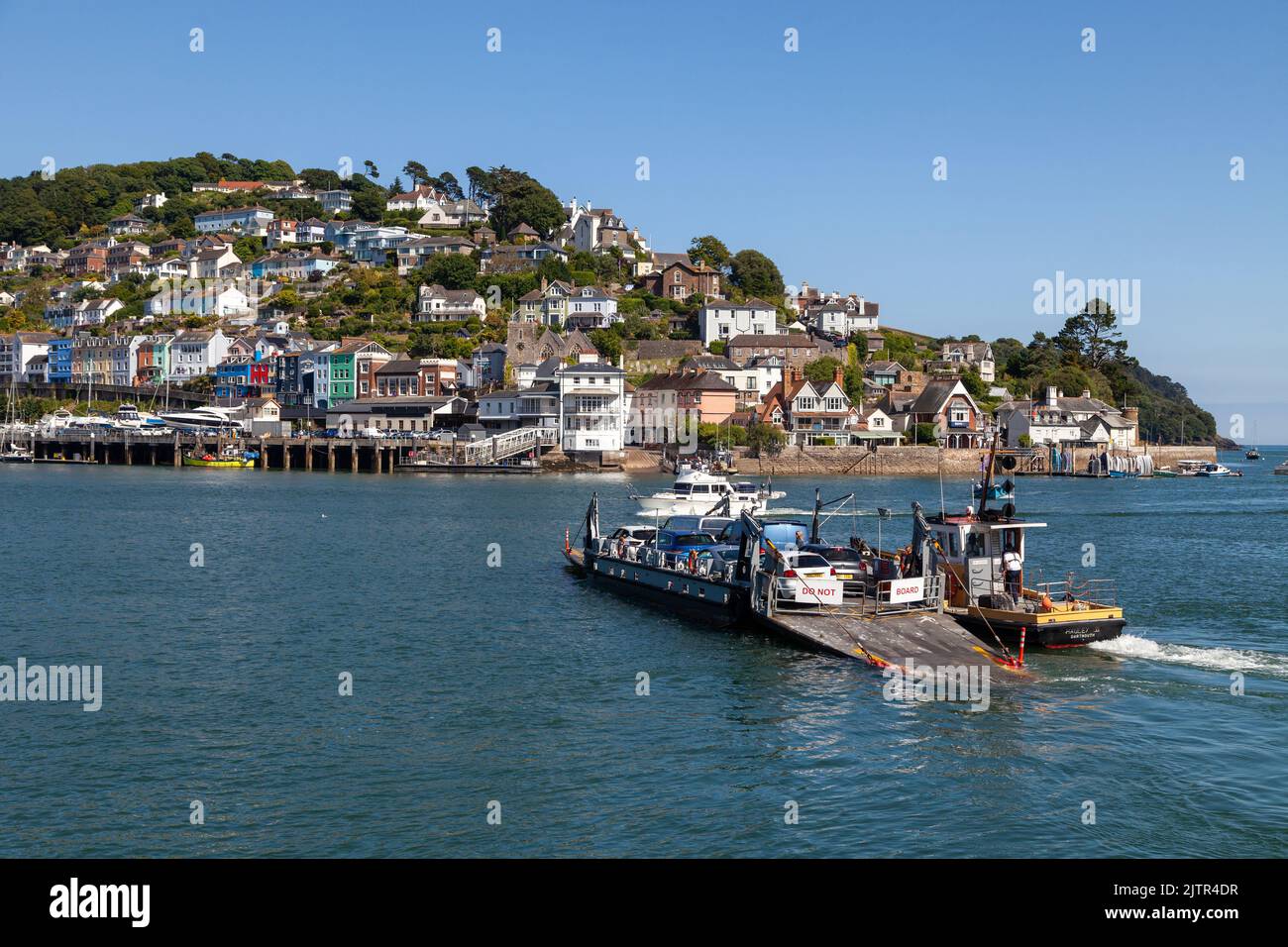 Dartmouth Lower Ferry crossing the harbour, Devon, England Stock Photo