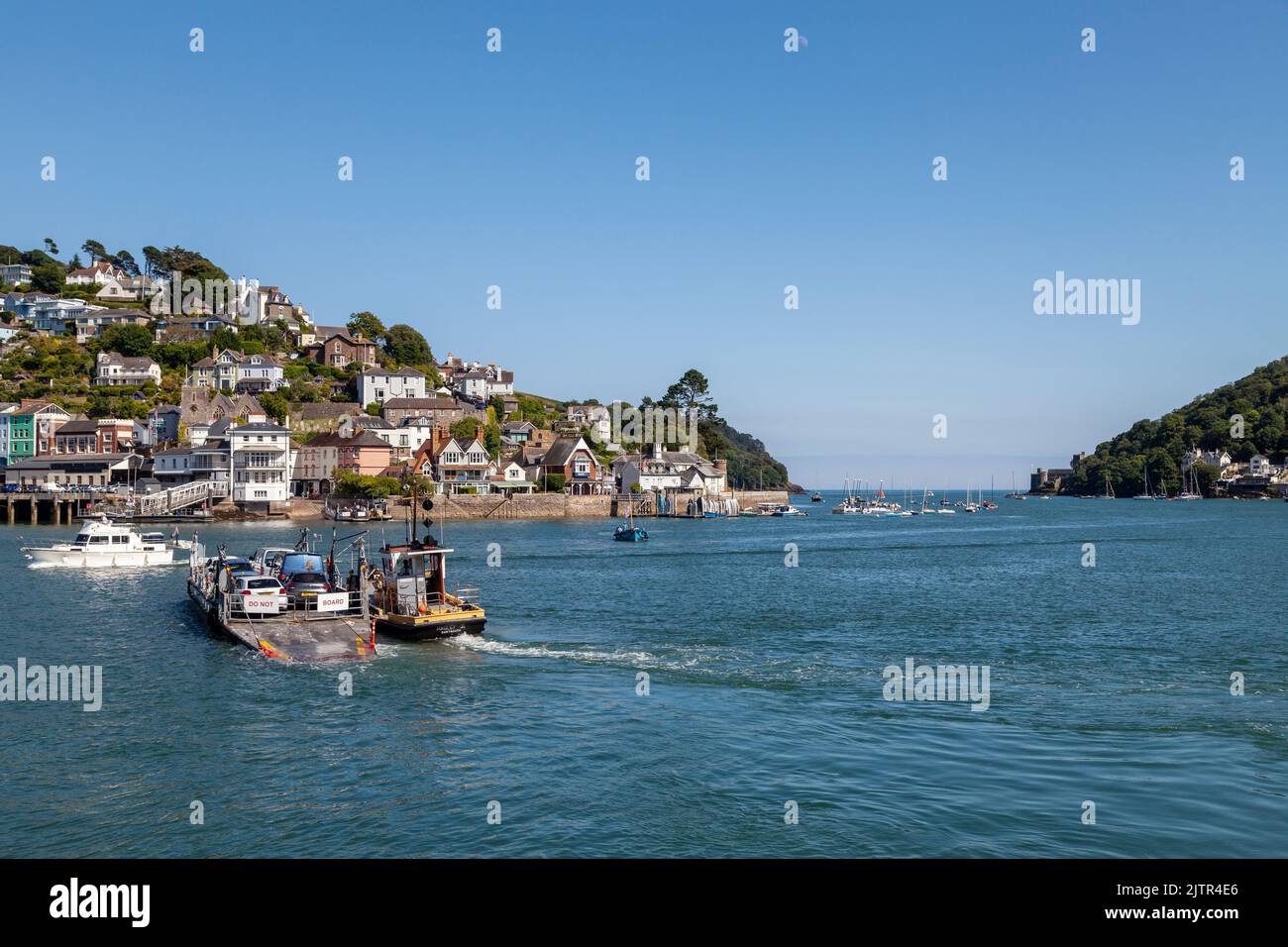 Dartmouth Lower Ferry crossing the harbour, Devon, England Stock Photo