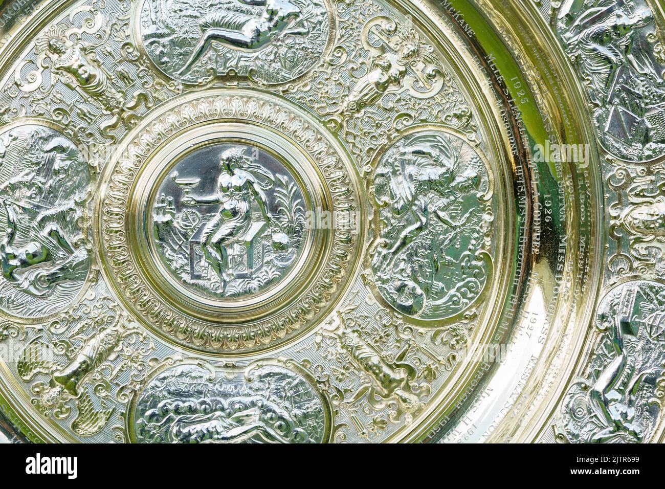 Detail of the Venus Rosewater Dish the Womens trophy for the