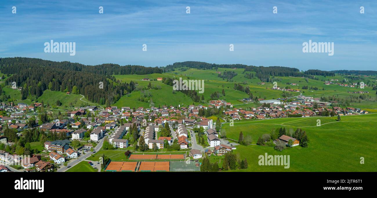 Aerial view to the region of Oberstaufen in bavarian Allgaeu Stock ...