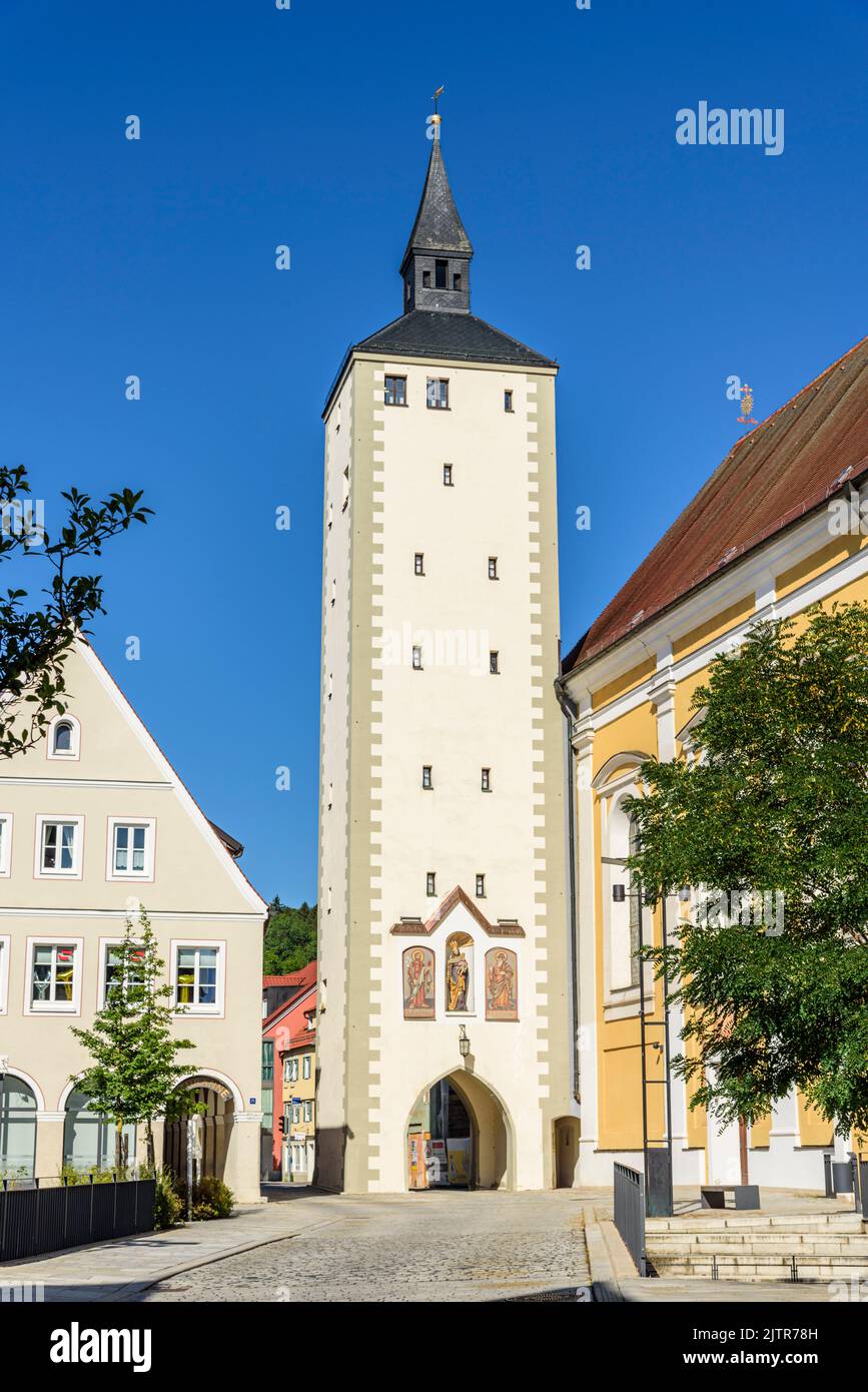 Picturesque old town of Mindelheim in Unterallgäu Stock Photo
