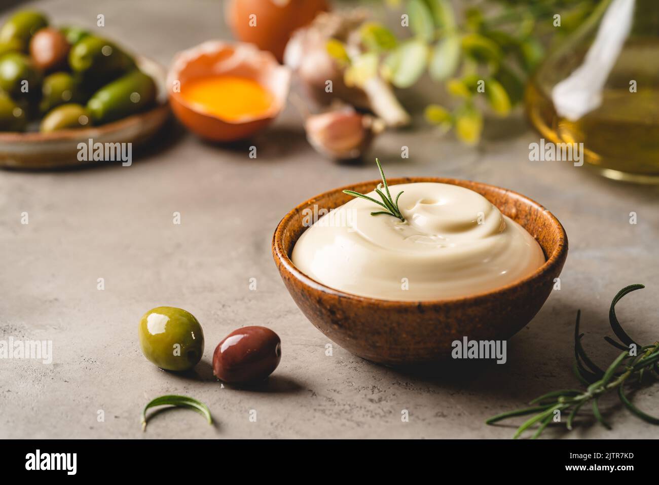 Homemade mayonnaise sauce Stock Photo Alamy