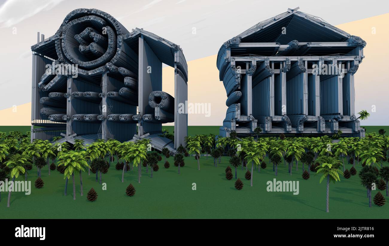 3D Illustration and modeling of famous icons from ancient times. Kindly ...