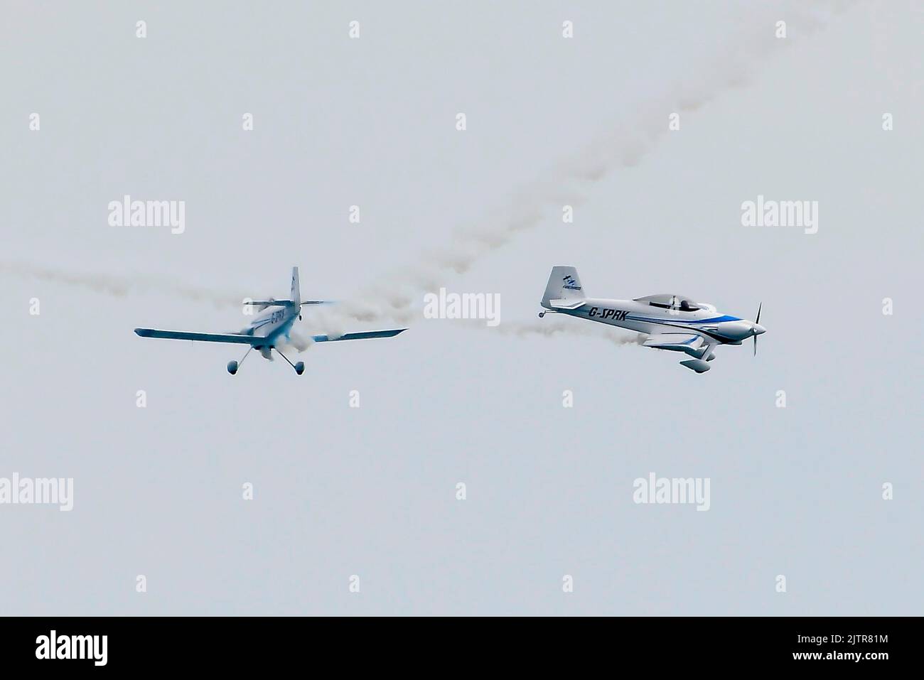 Bournemouth, Dorset, UK.  1st September 2022.  The Firebirds performing a display during the first day of the Bournemouth Air Festival at Bournemouth in Dorset.  Picture Credit: Graham Hunt/Alamy Live News Stock Photo