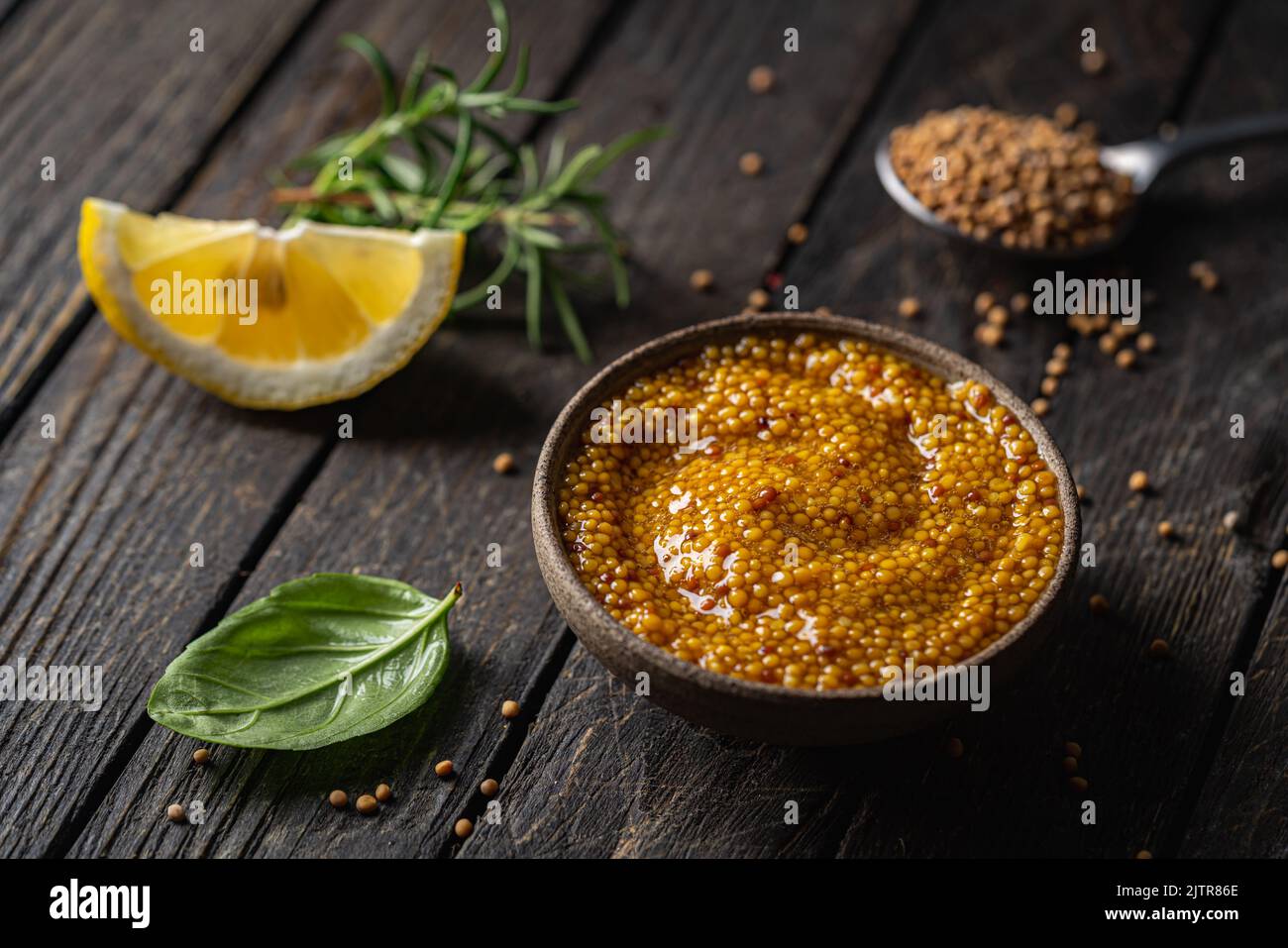 Whole grain mustard jar hi-res stock photography and images - Alamy