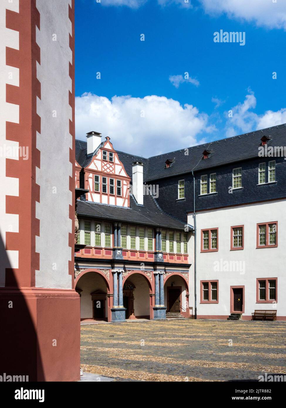Schloss Weilburg in Weilburg (Hesse/Germany) – Inner courtyard Stock Photo