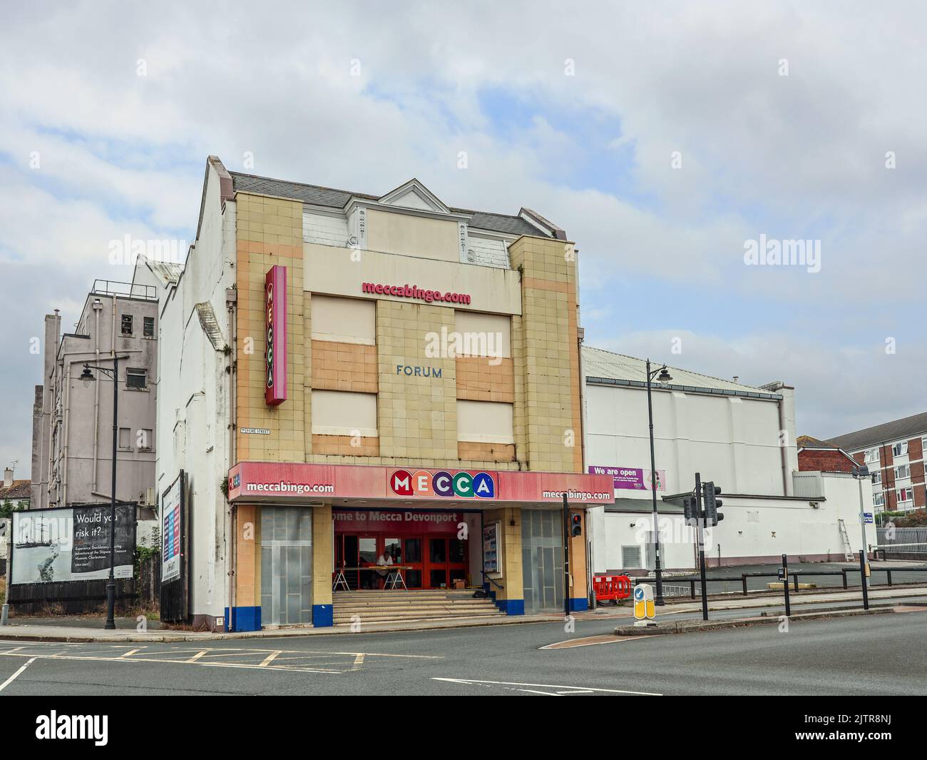 The empty Mecca Bingo club in Fore Street Devonport, recently closed, sad after a life of entertainment and social life. The building was formerly the Stock Photo