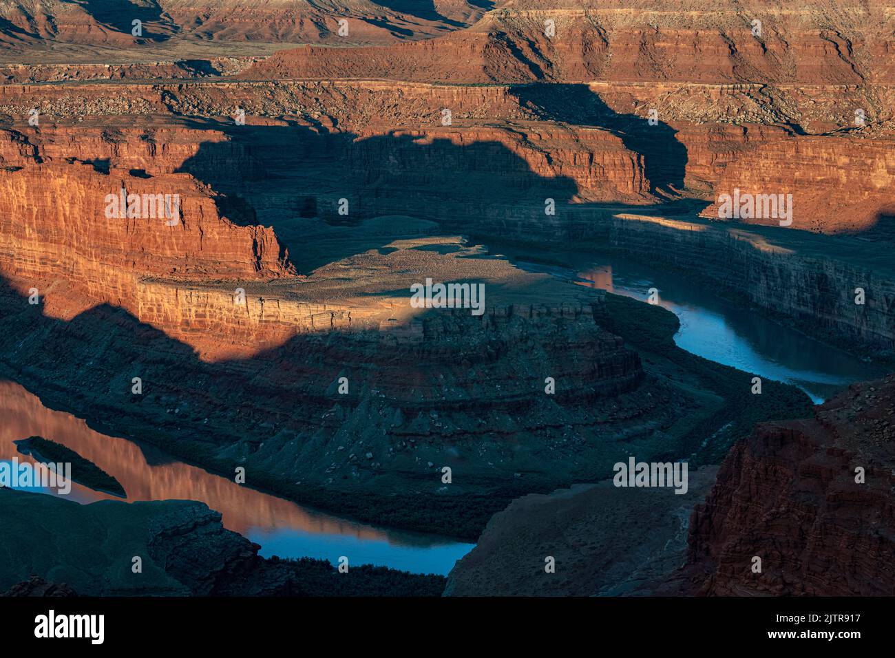 The Green River is seen from an overlook at Dead Horse Point State Park, San Juan County, Utah Stock Photo