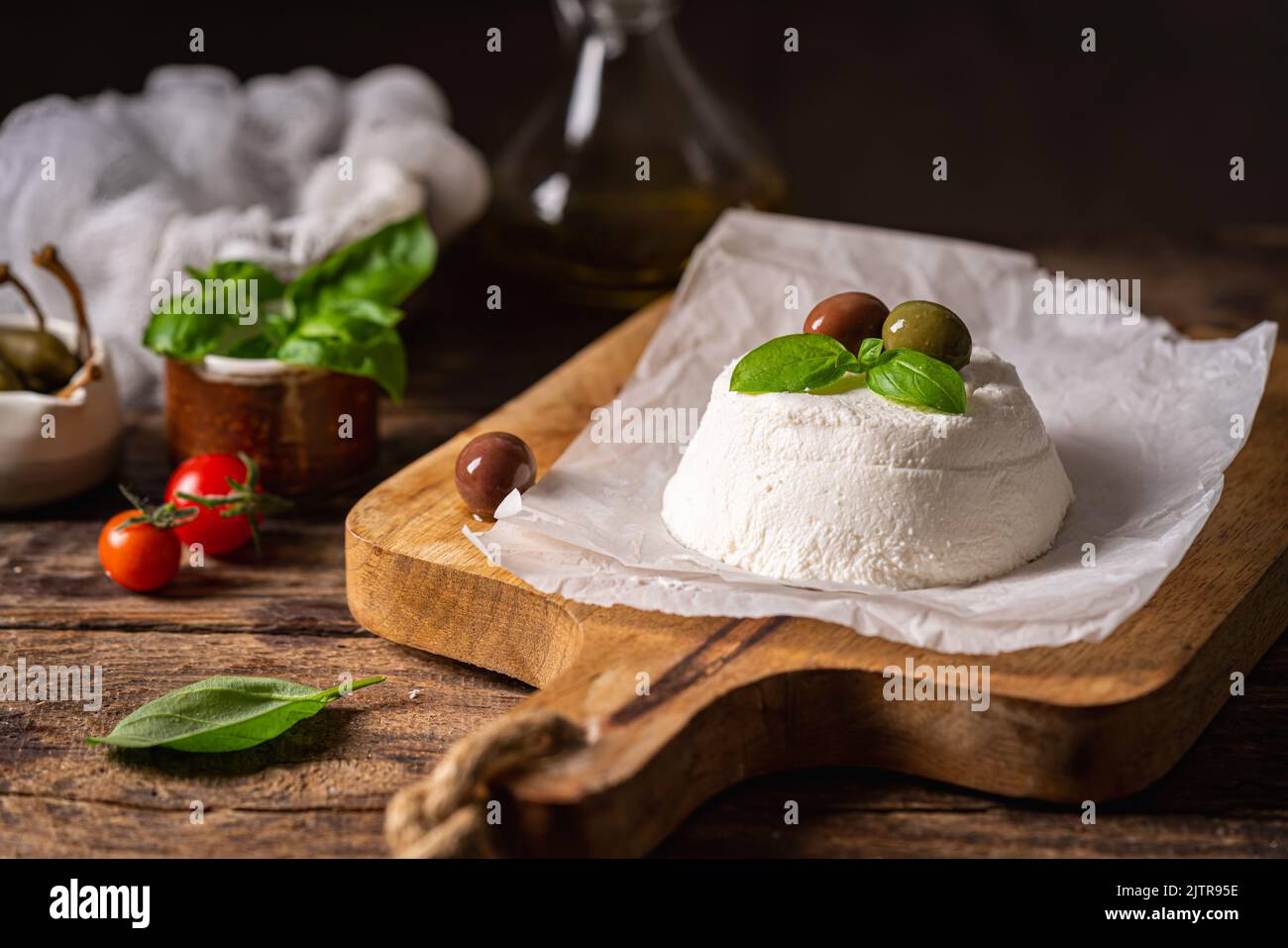 Homemade Italian ricotta cheese Stock Photo Alamy