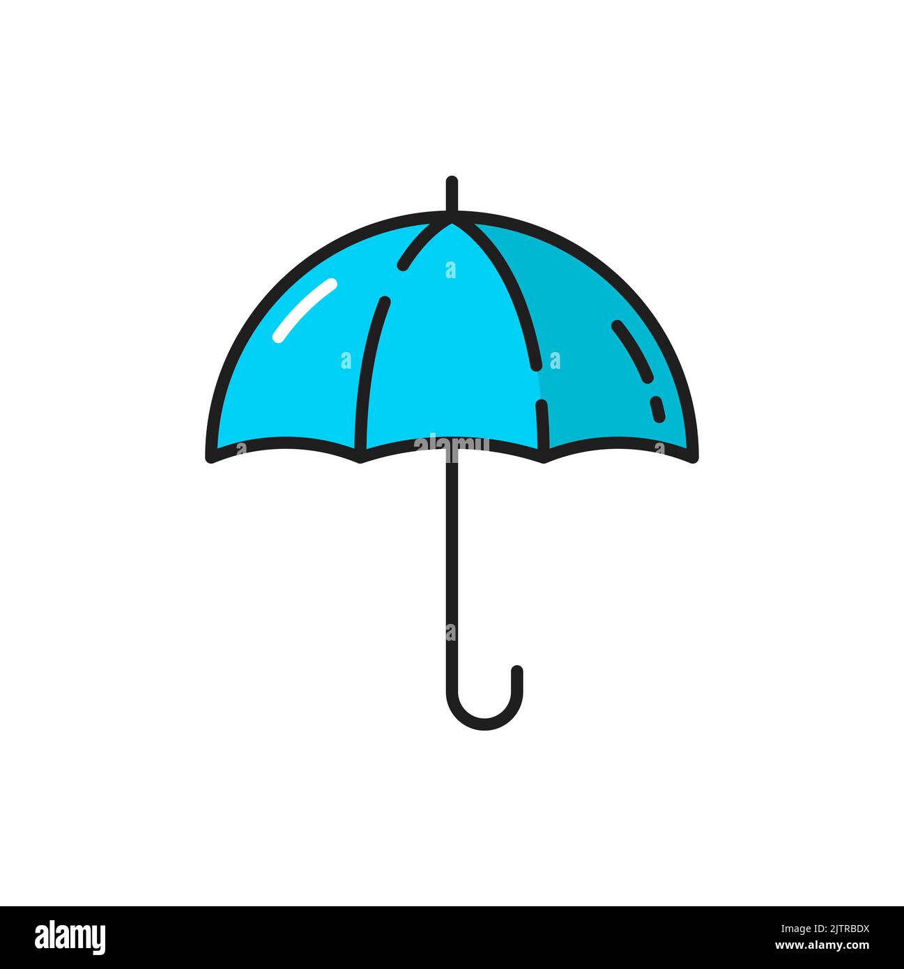 Umbrella icon, weather forecast rain, vector color outline symbol