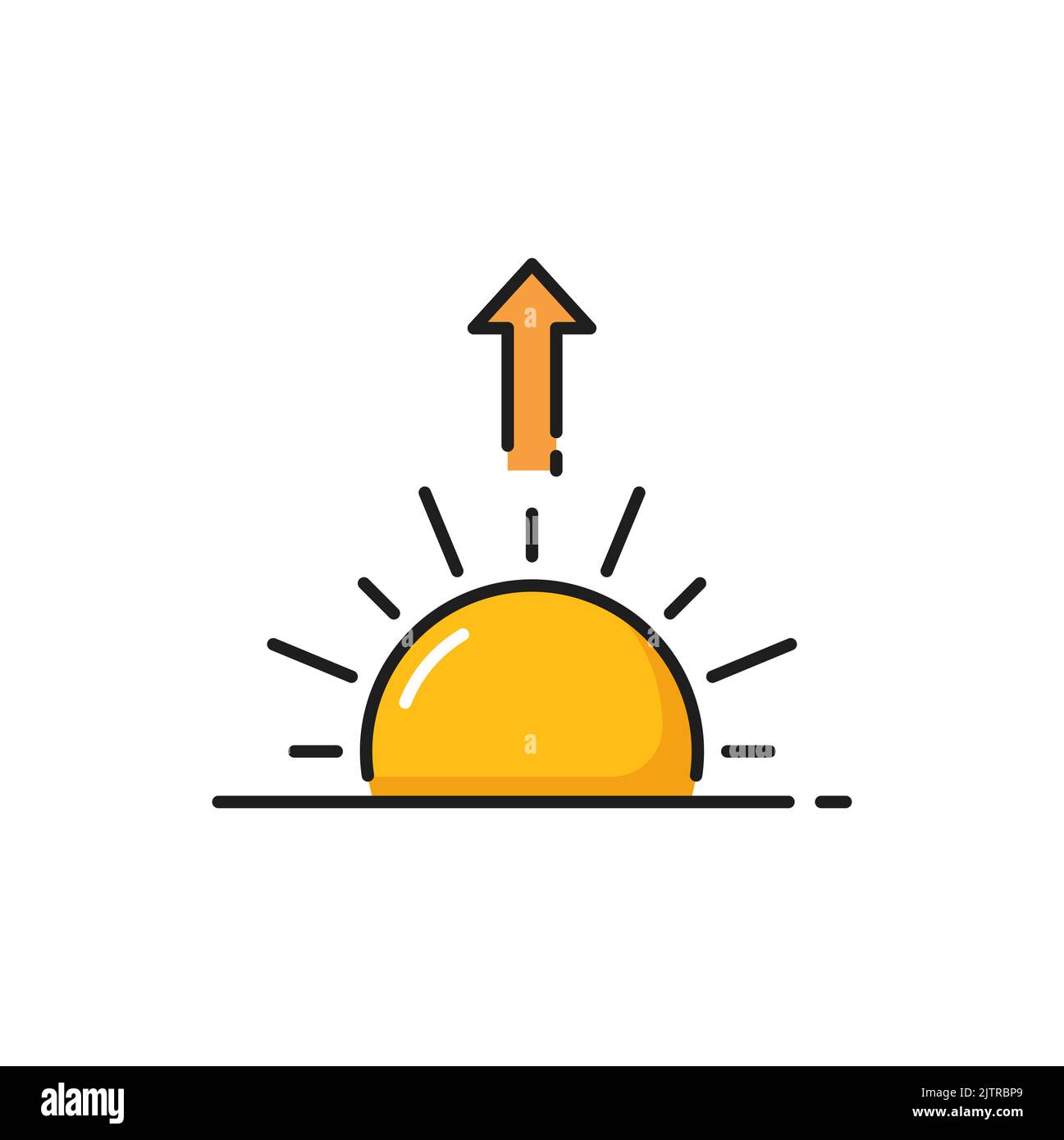Sunrise, weather forecast sun icon, color outline vector symbol