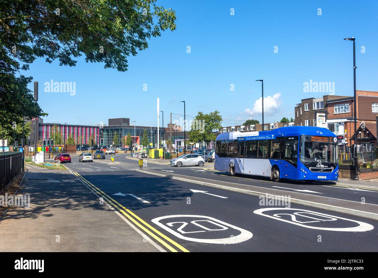 Langley Road junction from High Street, Langley, Berkshire, England