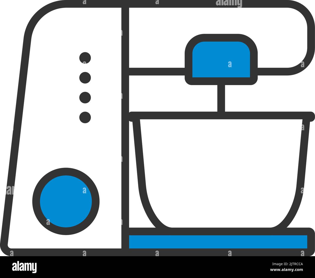 Kitchen Food Processor Icon. Editable Bold Outline With Color Fill