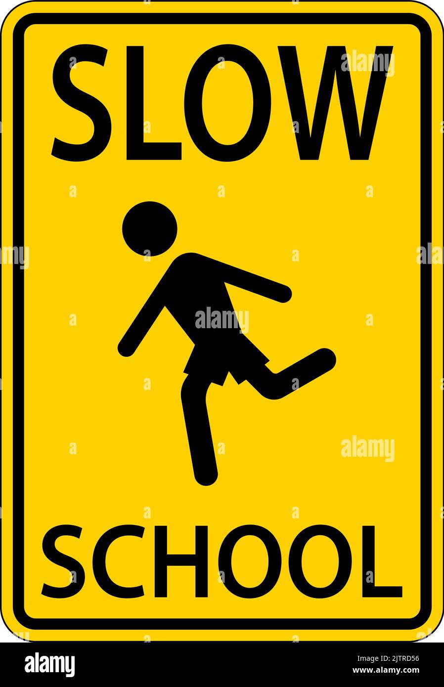 Slow School Sign On White Background Stock Vector