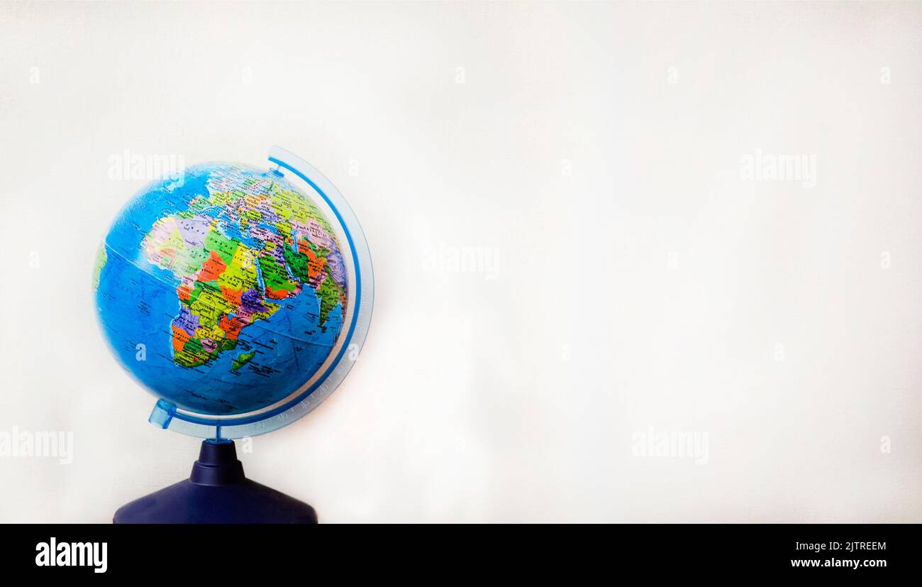 Globe showing Africa, Europe and the North Pole Stock Photo