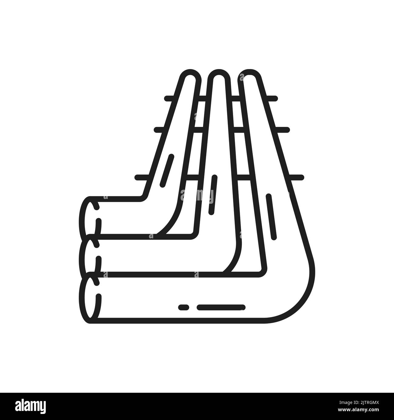 Pipe fitting icon isolated water, gas, oil pipeline isolated outline