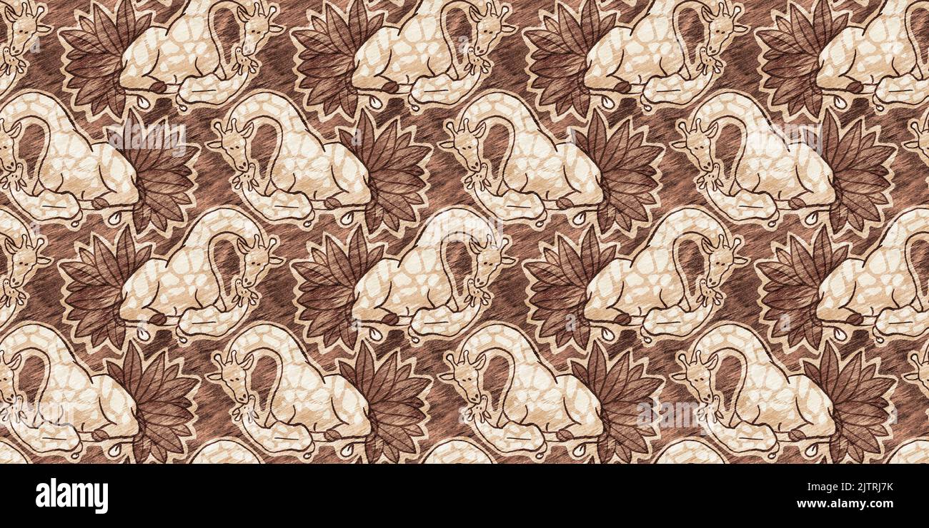Cute safari wild giraffe animal border for babies room decor. Seamless ...
