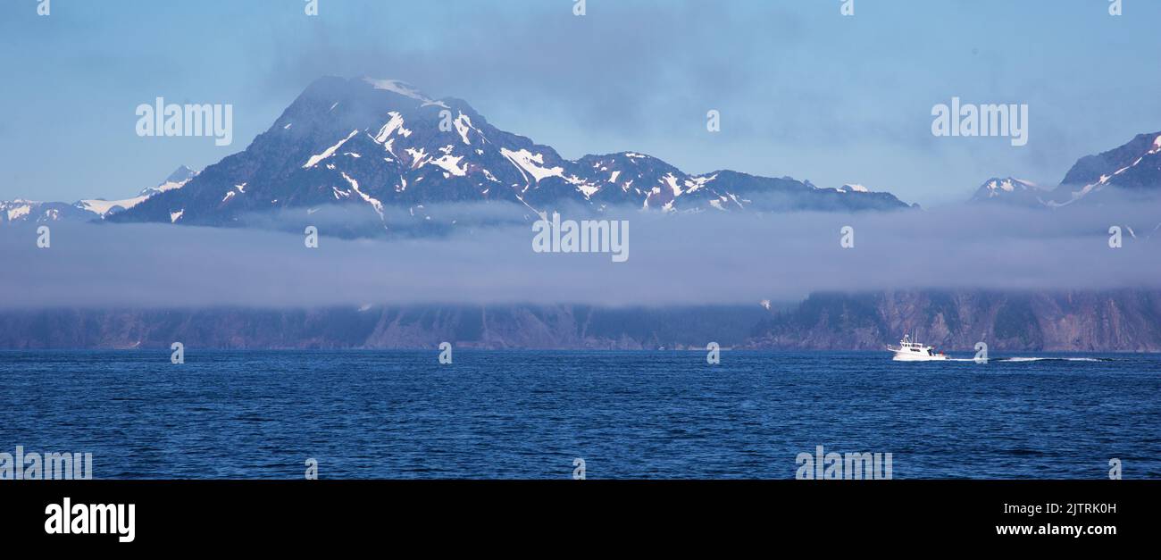 Wild alaskan coast in a large image Stock Photo