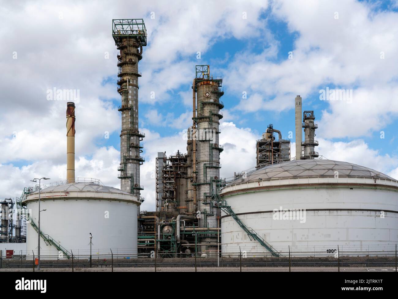 Esso Refinery, Botel, production, logistics and tank facilities, production of various petroleum products, such as petrol, paraffin, diesel, Rotterdam Stock Photo