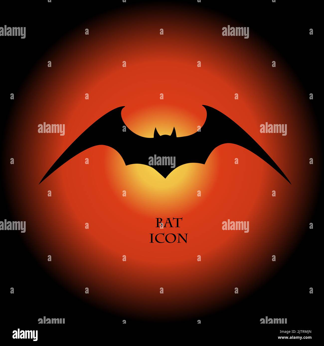 Halloween flying bat. Vampire vector bat. Dark silhouette of bat flying