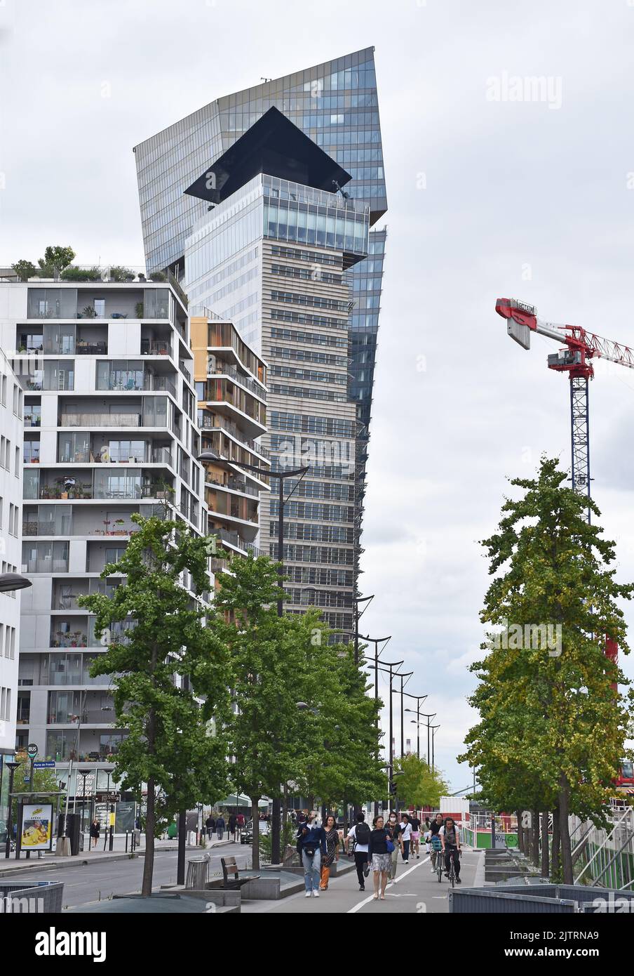 The Tours Duo, twin towers, Paris, a pair of dramatic, leaning skyscrapers,  of offices, hotel and shopping, architects Atelier Jean Nouvel Stock Photo  - Alamy