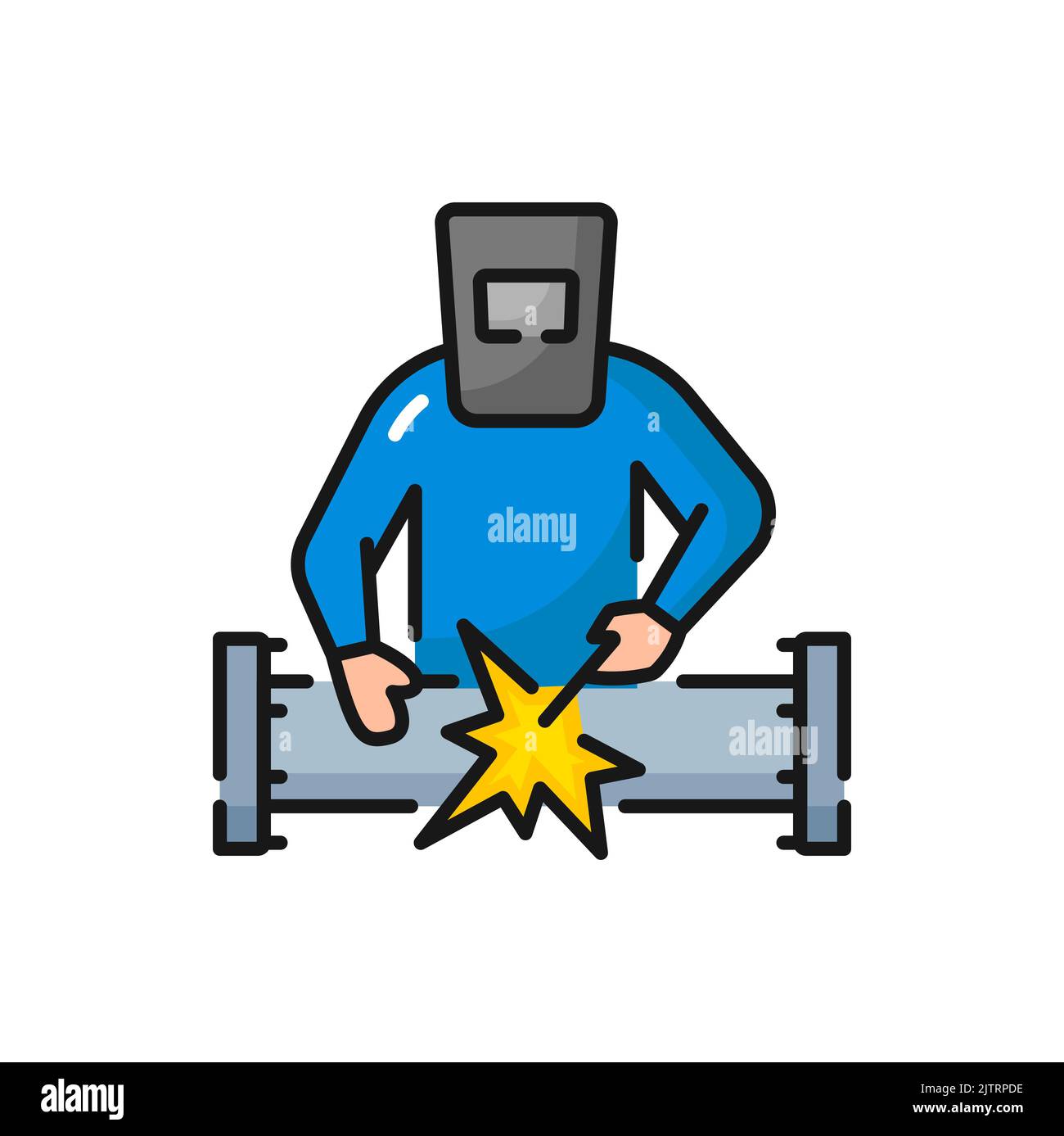 Welder welds pipeline Stock Vector Images Alamy