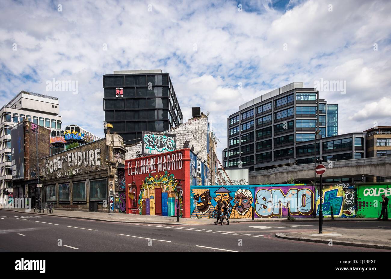 London, UK, July 2022, view of murals at the Great Eastern Street Stock Photo