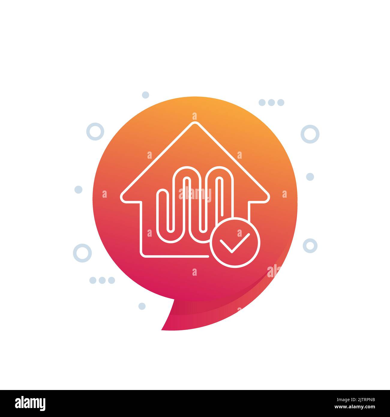 floor heating line icon with a house, vector Stock Vector Image & Art