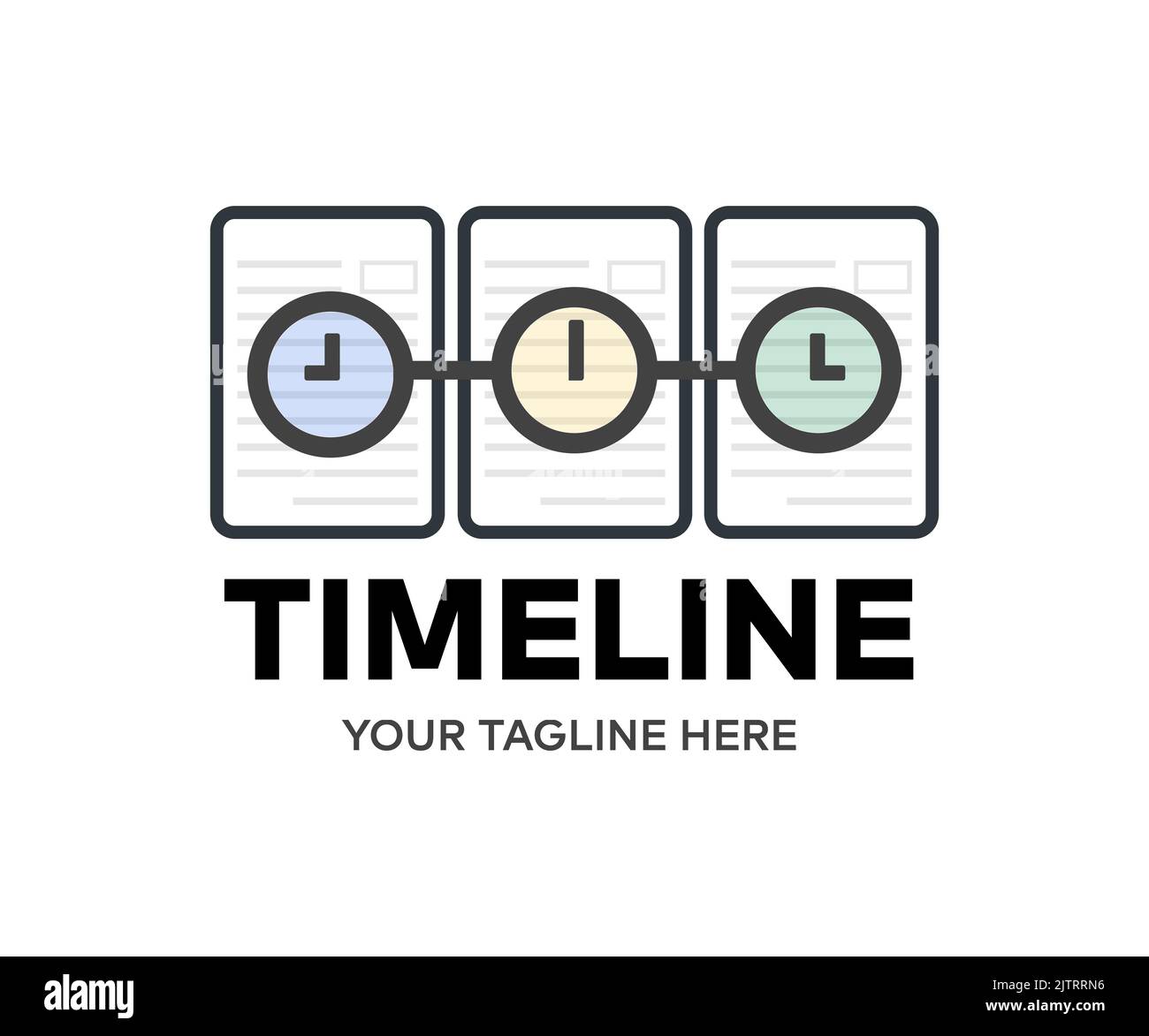Timeline and schedule isolated logo design. Infographic elements data visualization, business data visualization, management strategy, analysis. Stock Vector