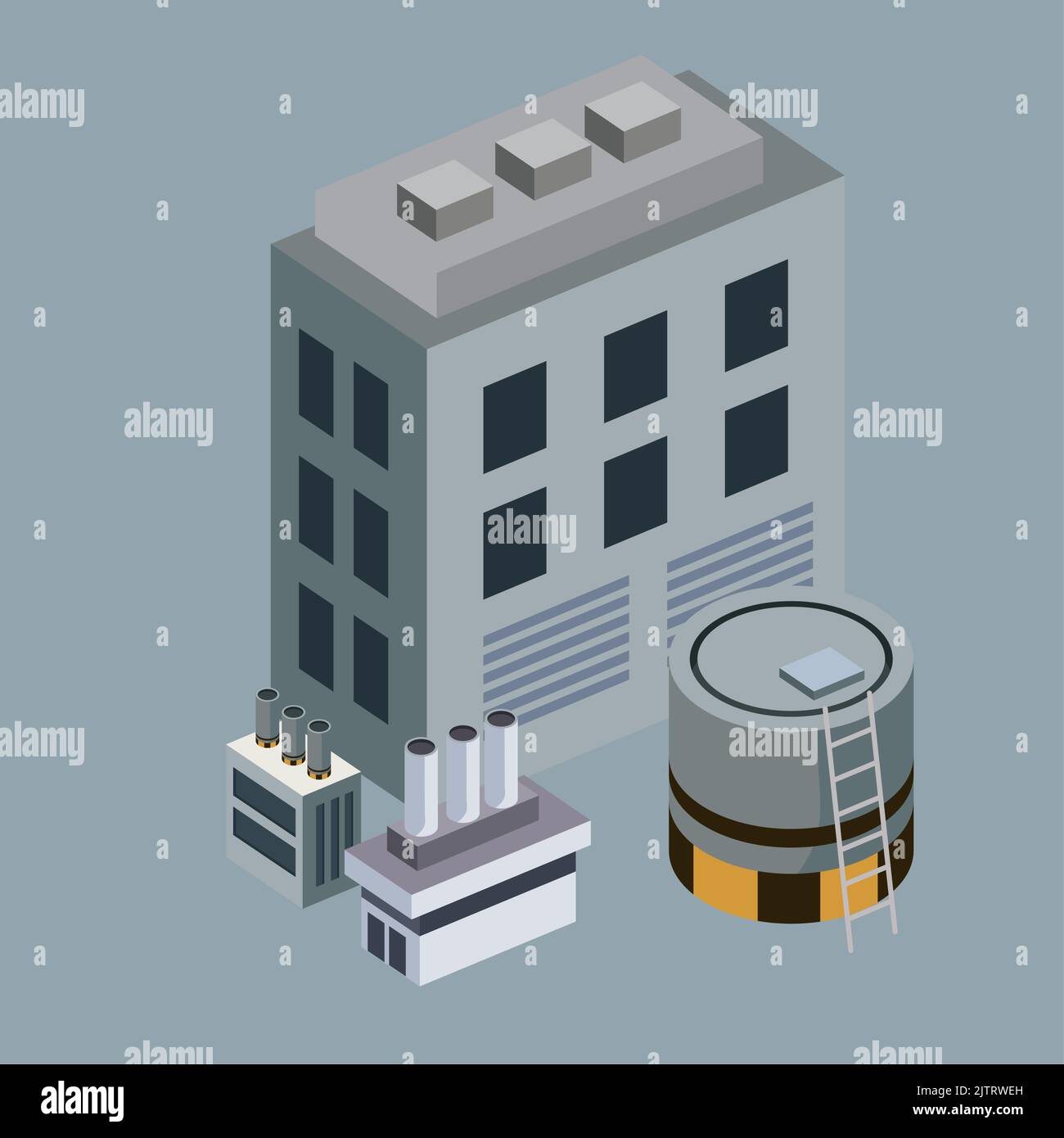 isometric industrial building and tank Stock Vector Image & Art - Alamy