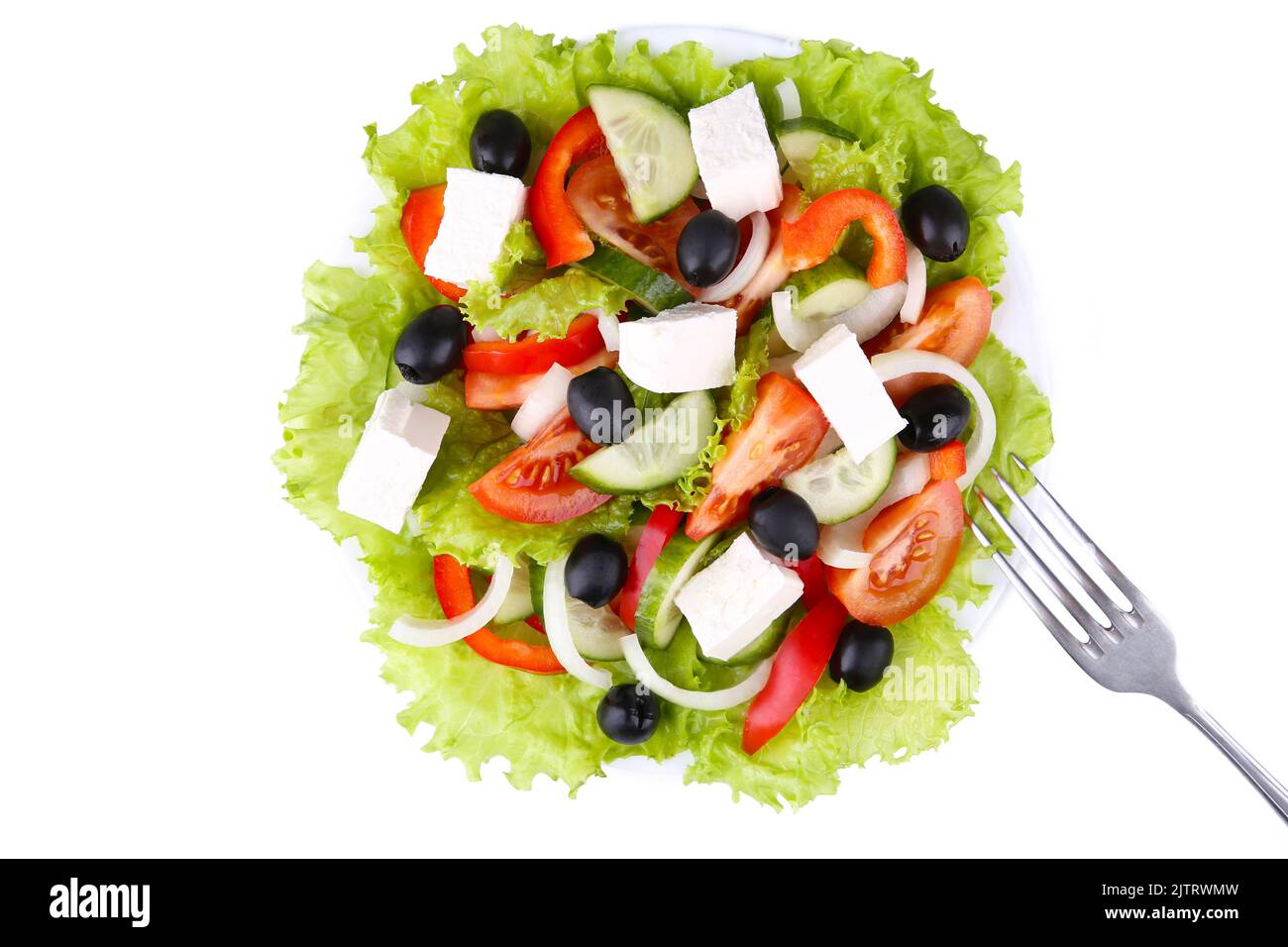 Fresh vegetable salad isolated on white background Stock Photo - Alamy