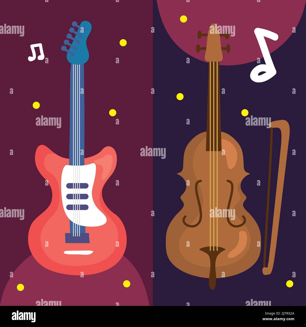 electric guitar and fiddle Stock Vector Image & Art Alamy