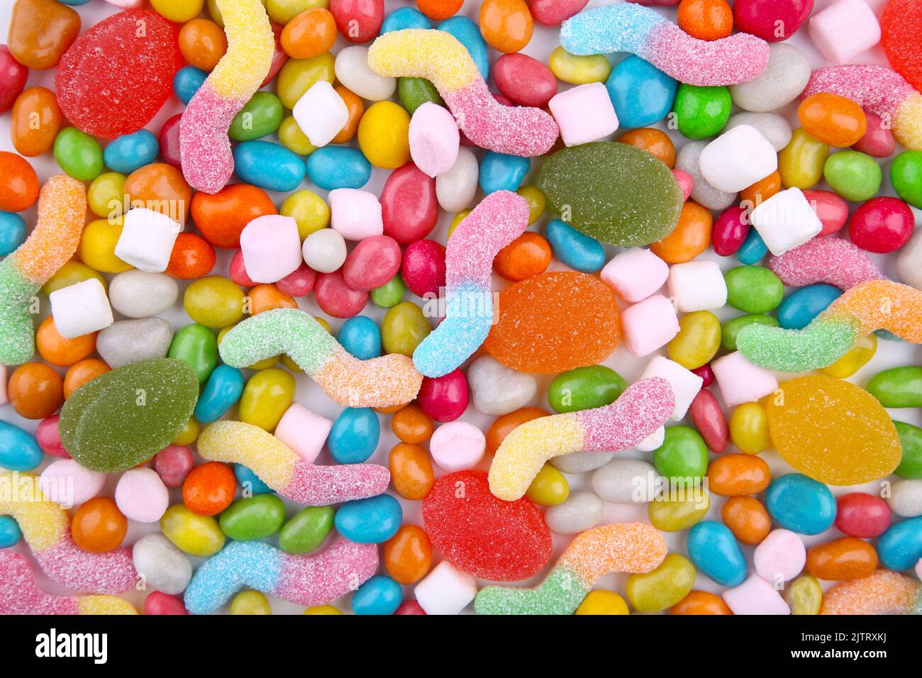 Assorted mix of various candies and jellies. Colorful sweets Stock Photo
