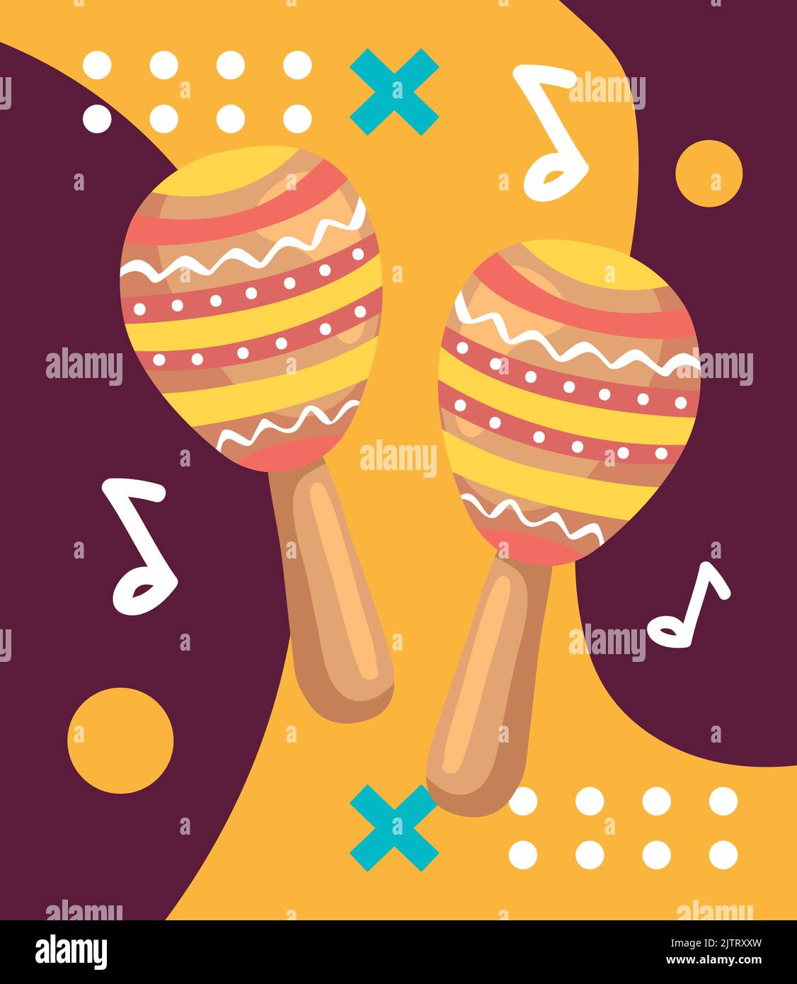 music notes and maracas Stock Vector Image & Art Alamy